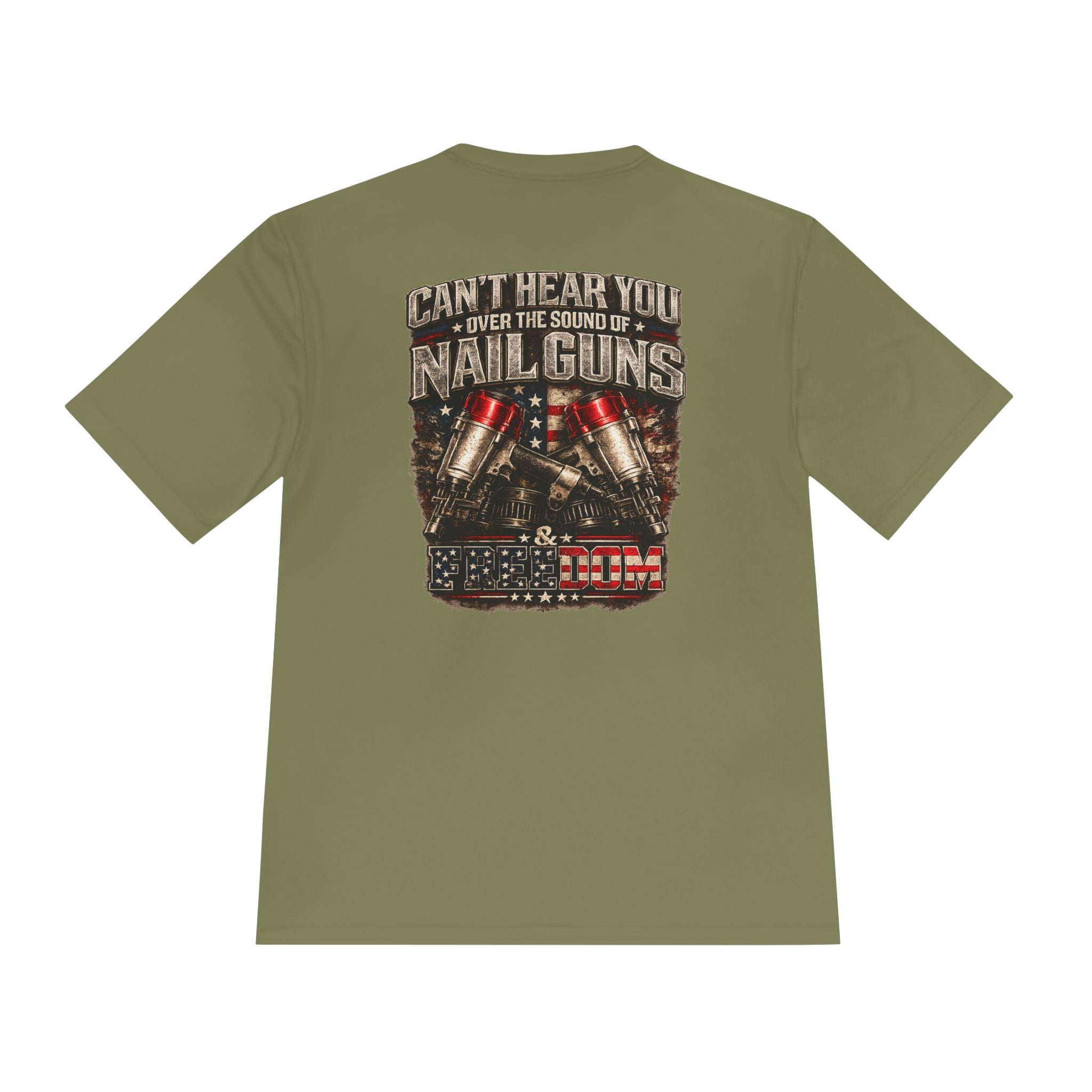 Nail Guns Graphic Tee — "Can't Hear You Over the Sound of Nail Guns" Workwear T-Shirt