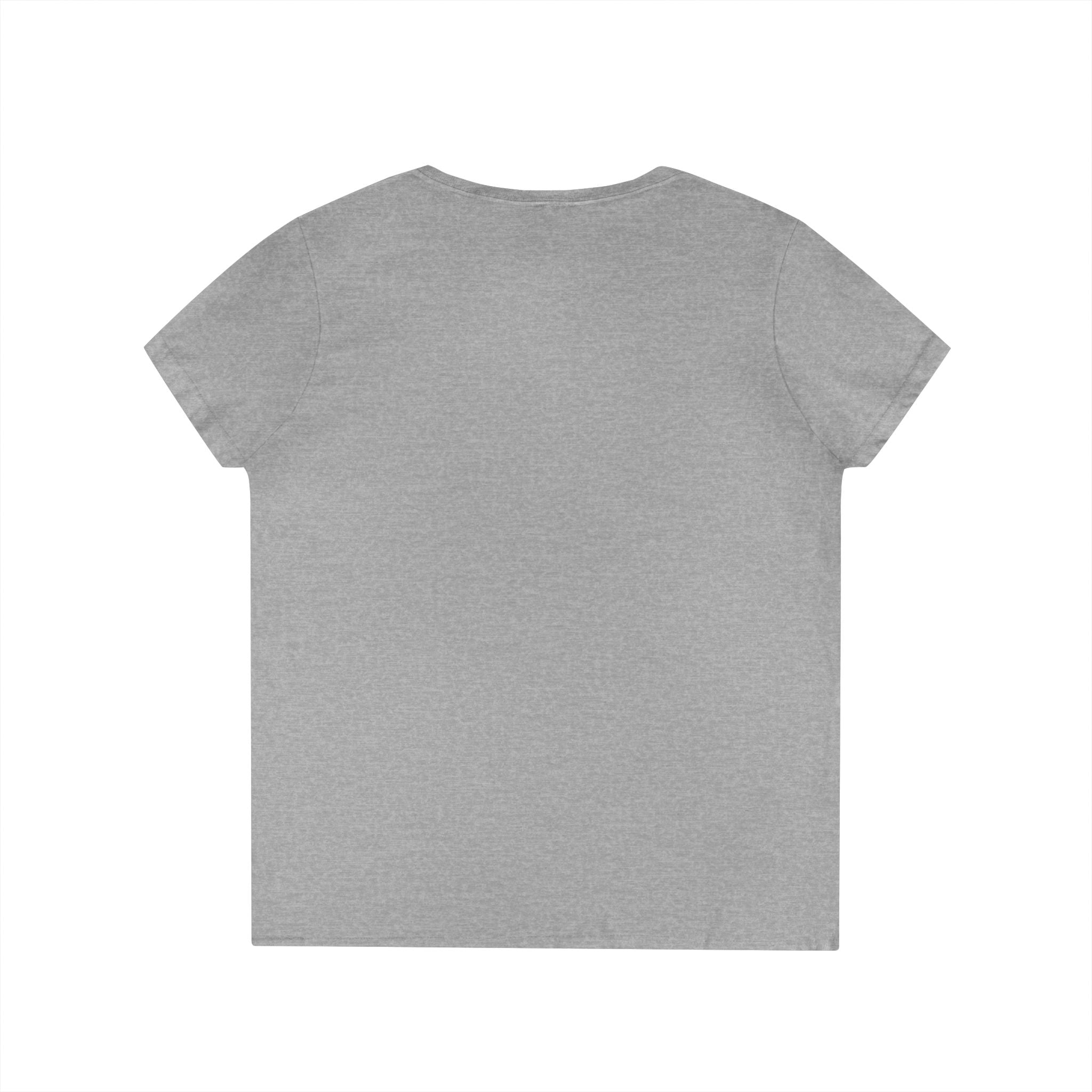 Ladies' V-Neck T-Shirt — "I Don't Wear a Bow, I Wear Steel Toes" Work Boots Graphic