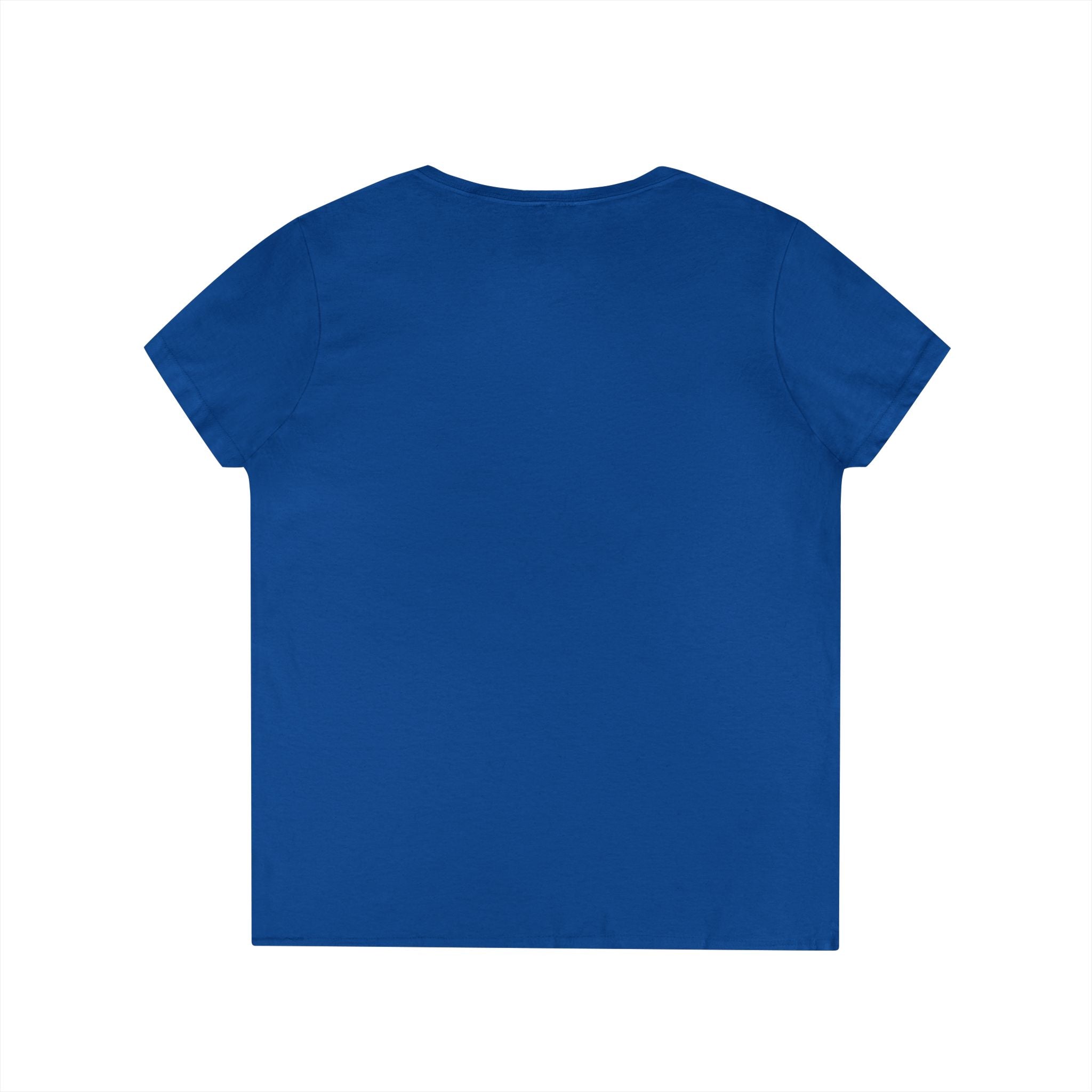 Ladies' V-Neck T-Shirt — "I Don't Wear a Bow, I Wear Steel Toes" Work Boots Graphic