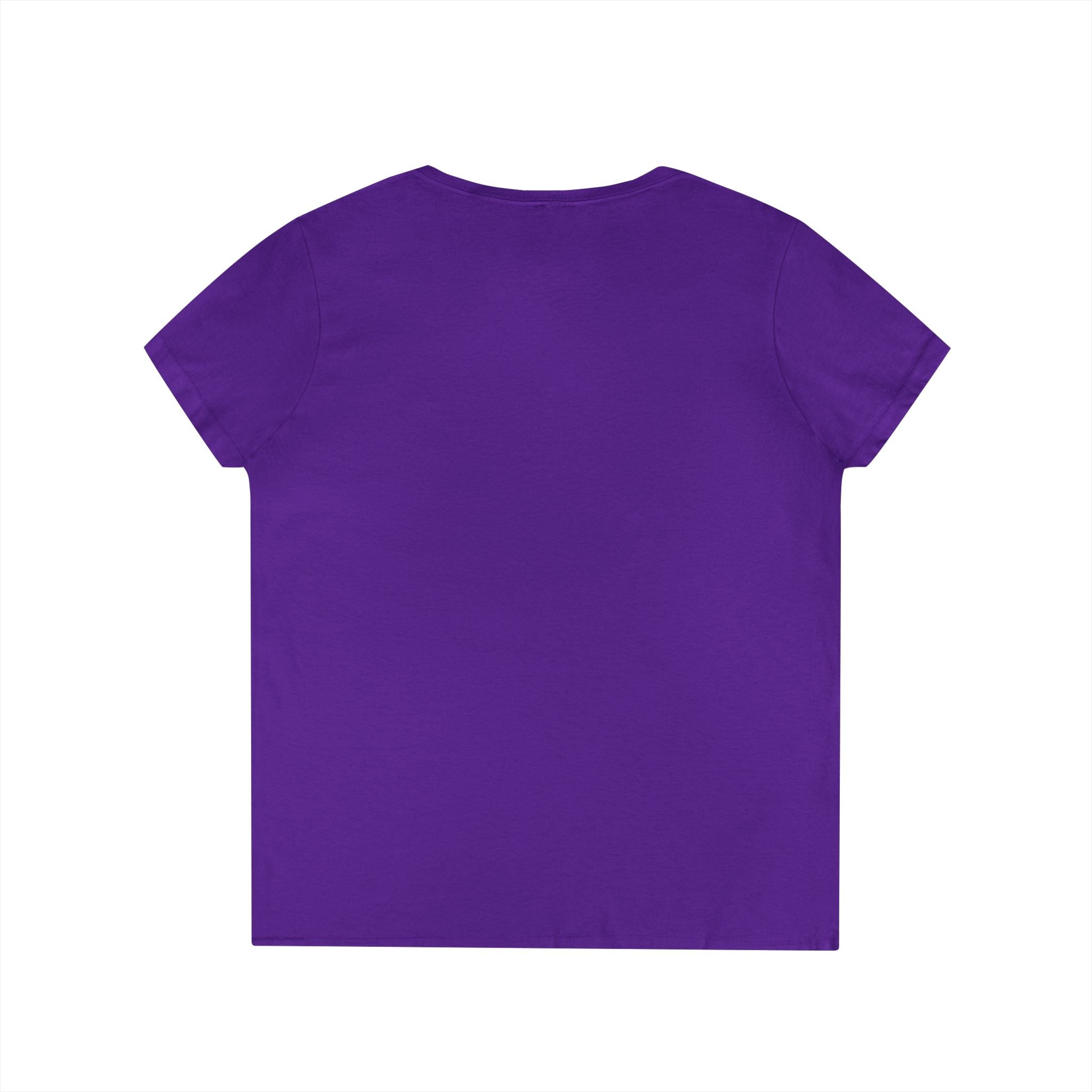 Ladies' V-Neck T-Shirt — "I Don't Wear a Bow, I Wear Steel Toes" Work Boots Graphic